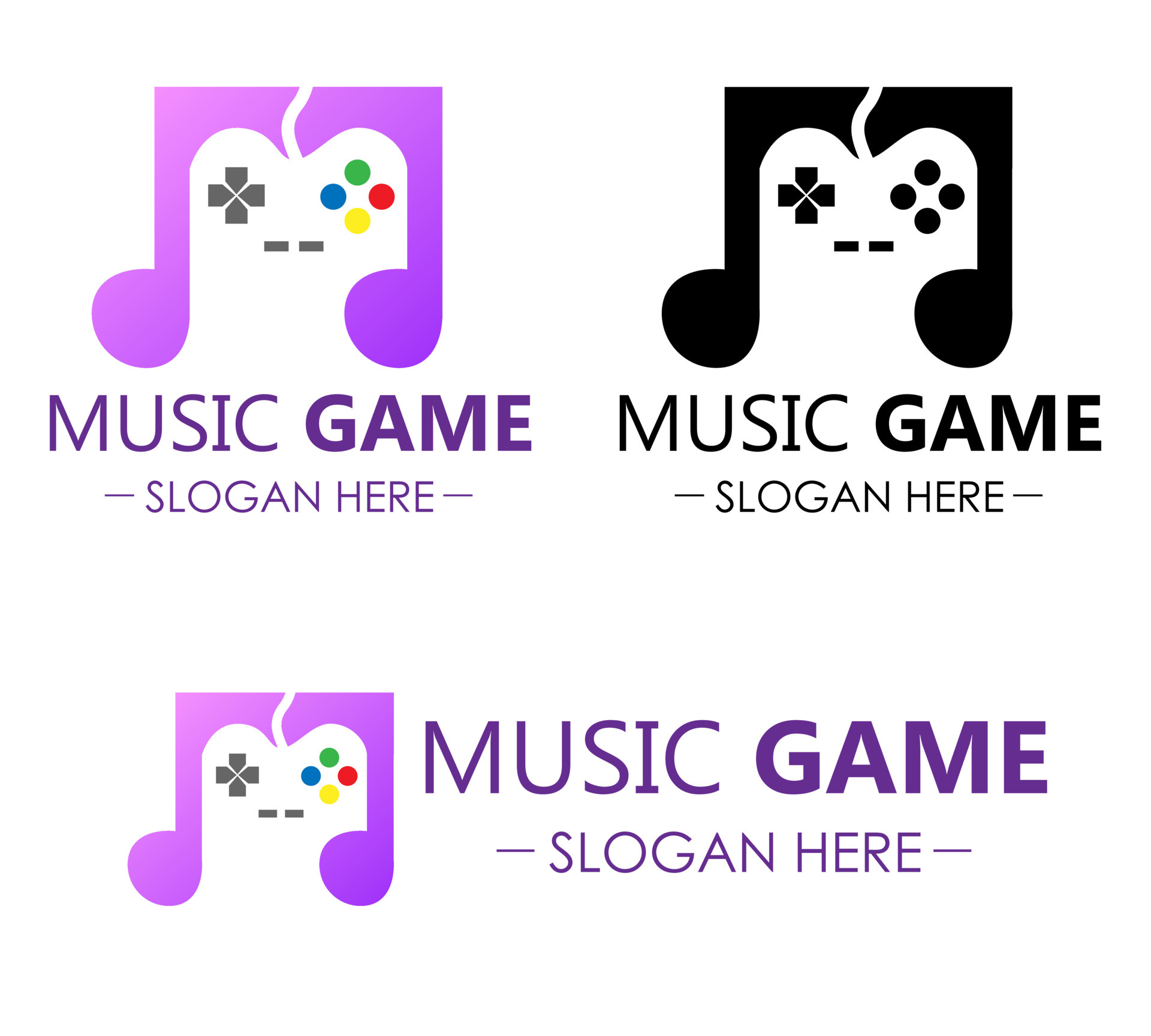 ilustração vetorial design do logotipo do jogo de música 4977452